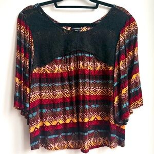 Joe Boxer Black and Multicolor Women's Blouse
